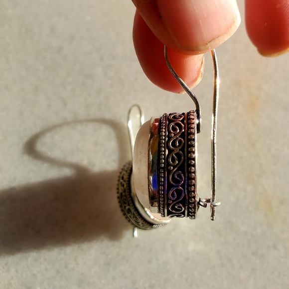 New Rose Quartz 925 Silver Earrings. - Picture 6 of 16